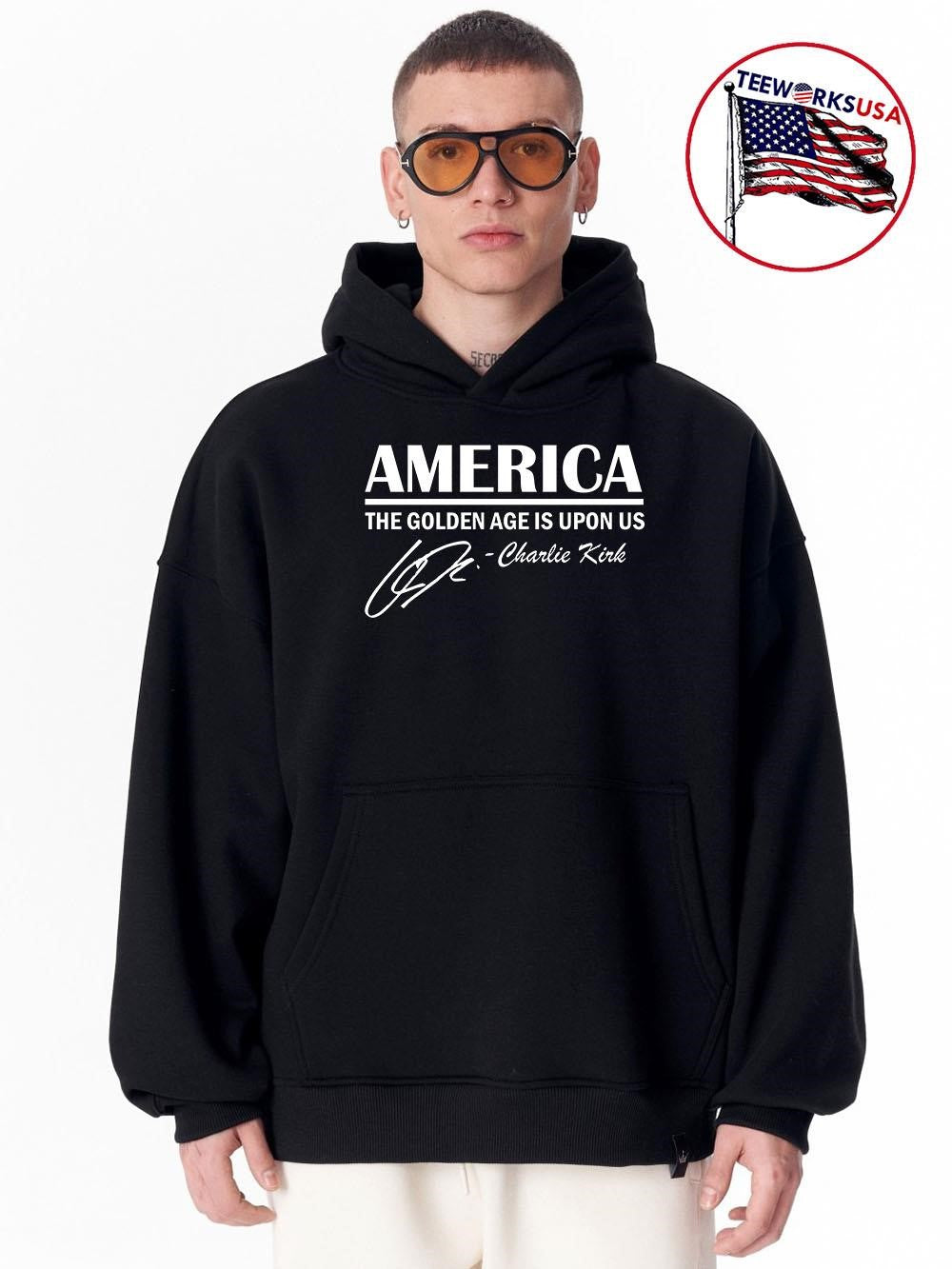 America The Golden Age Is Upon Us Charlie Kirk - Adult & Kids T-Shirts, Sweatshirts & Hoodies apparel design preview 2