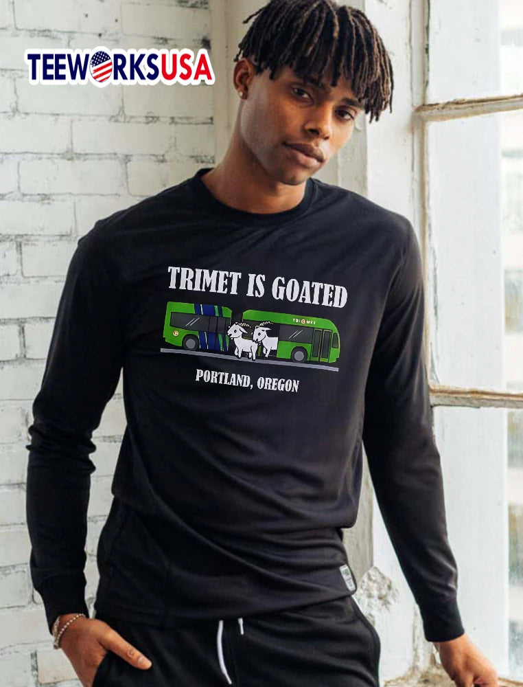 Trimet Is Goated Portland Oregon Cartoon White Goats - Adult & Kids T-Shirts, Sweatshirts & Hoodies apparel design preview 5
