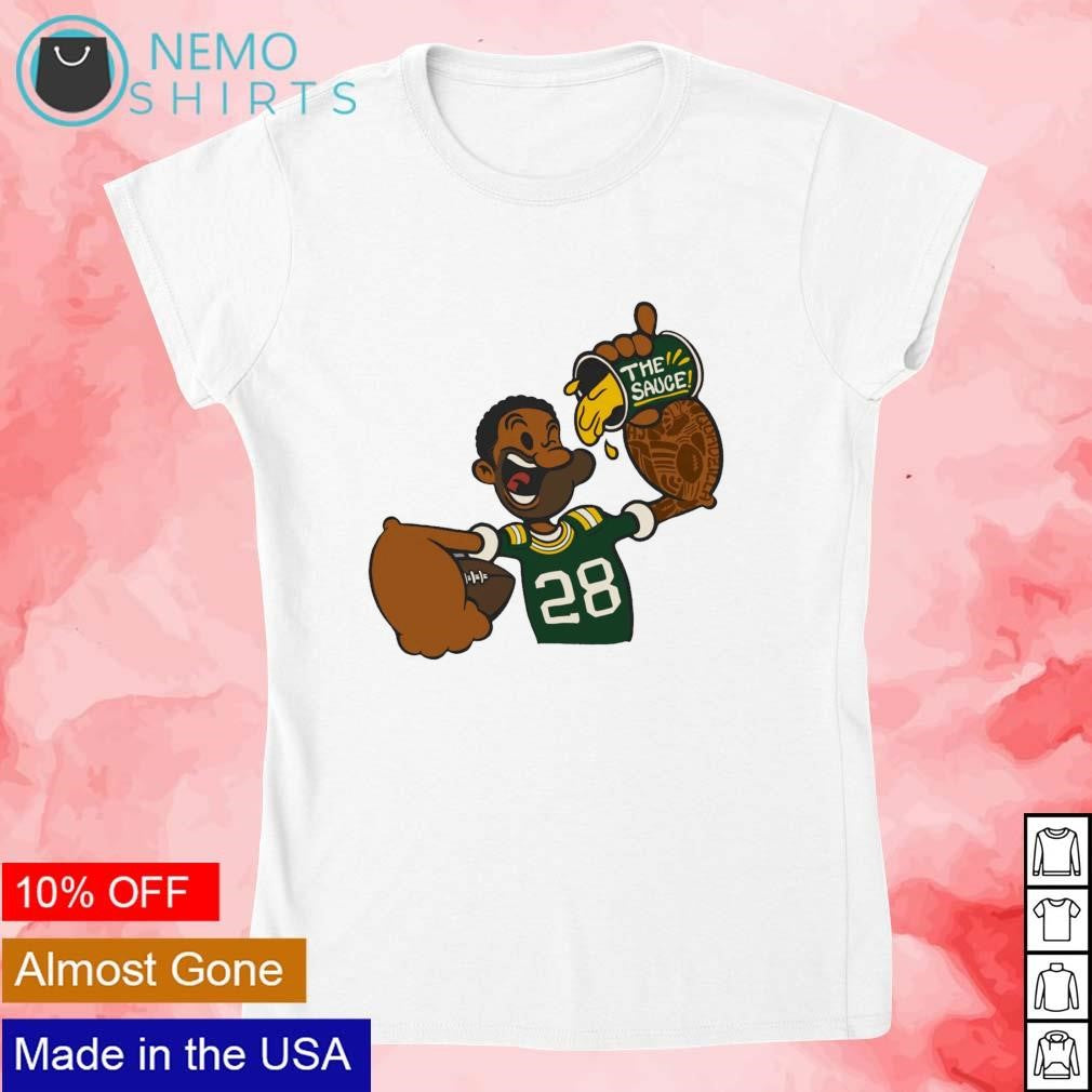 Green Bay Packers AJ Dillon 28 the Sauce art - Adult & Kids T-Shirts, Sweatshirts & Hoodies apparel design preview 4