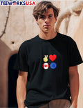 Peace love Canada European Union - Adult & Kids T-Shirts, Sweatshirts & Hoodies apparel design preview 1