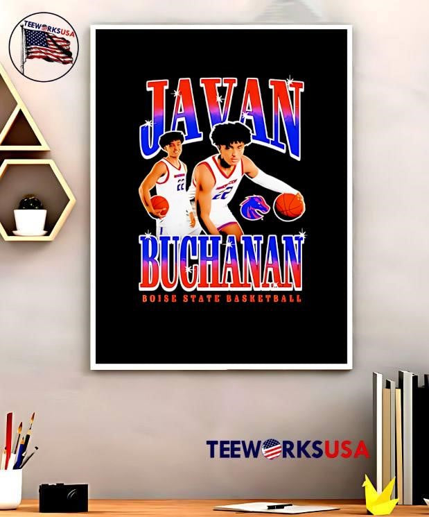 Javan buchanan boise state broncos player collage - Adult & Kids T-Shirts, Sweatshirts & Hoodies apparel design preview 5