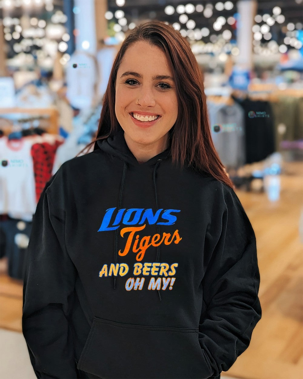 Lions Tigers and beers oh my - Adult & Kids T-Shirts, Sweatshirts & Hoodies apparel design preview 3