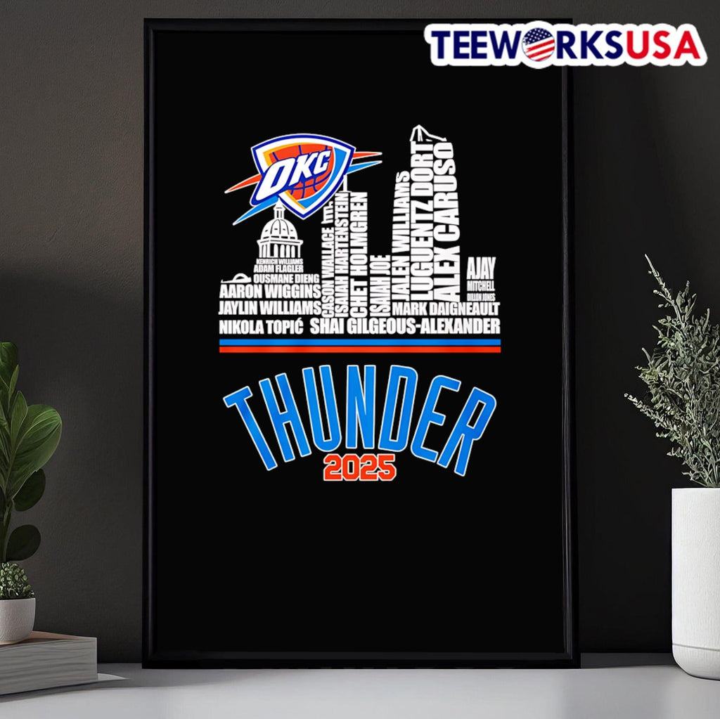 Skyline name OKC Thunder 2025 - Adult & Kids T-Shirts, Sweatshirts & Hoodies apparel design preview 5