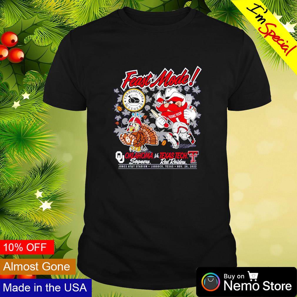 Texas Tech Red Raiders vs Oklahoma Sooners feast mode - Adult & Kids T-Shirts, Sweatshirts & Hoodies apparel design preview 1