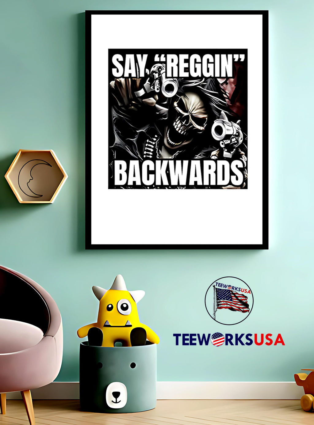 Say Reggin Backwards - Adult & Kids T-Shirts, Sweatshirts & Hoodies apparel design preview 4