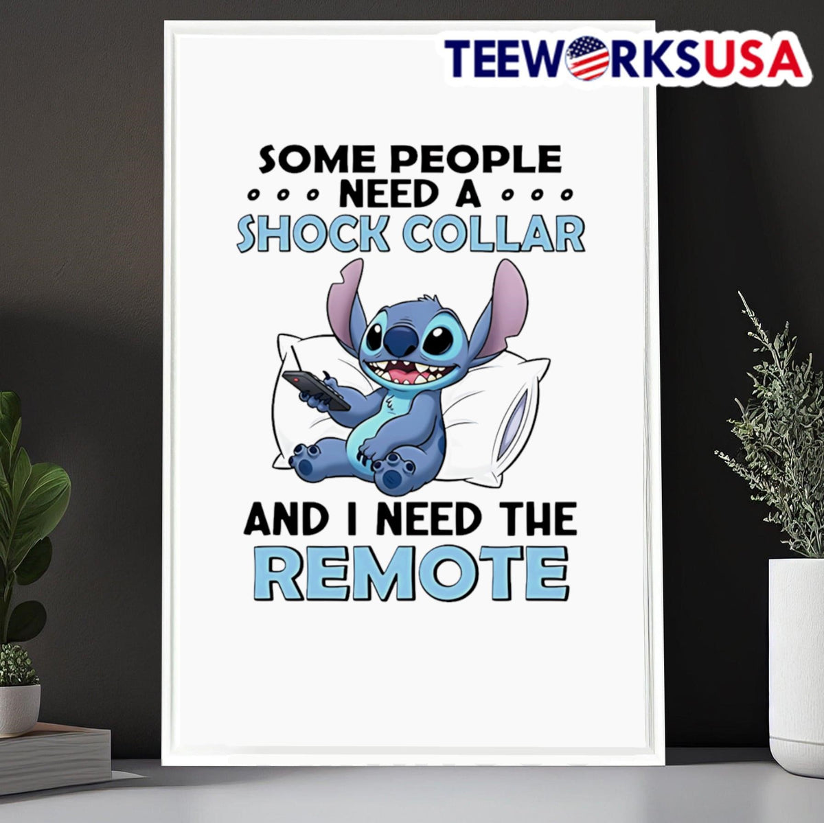 Stitch some people need a shock collar and I the - Adult & Kids T-Shirts, Sweatshirts & Hoodies apparel design preview 6