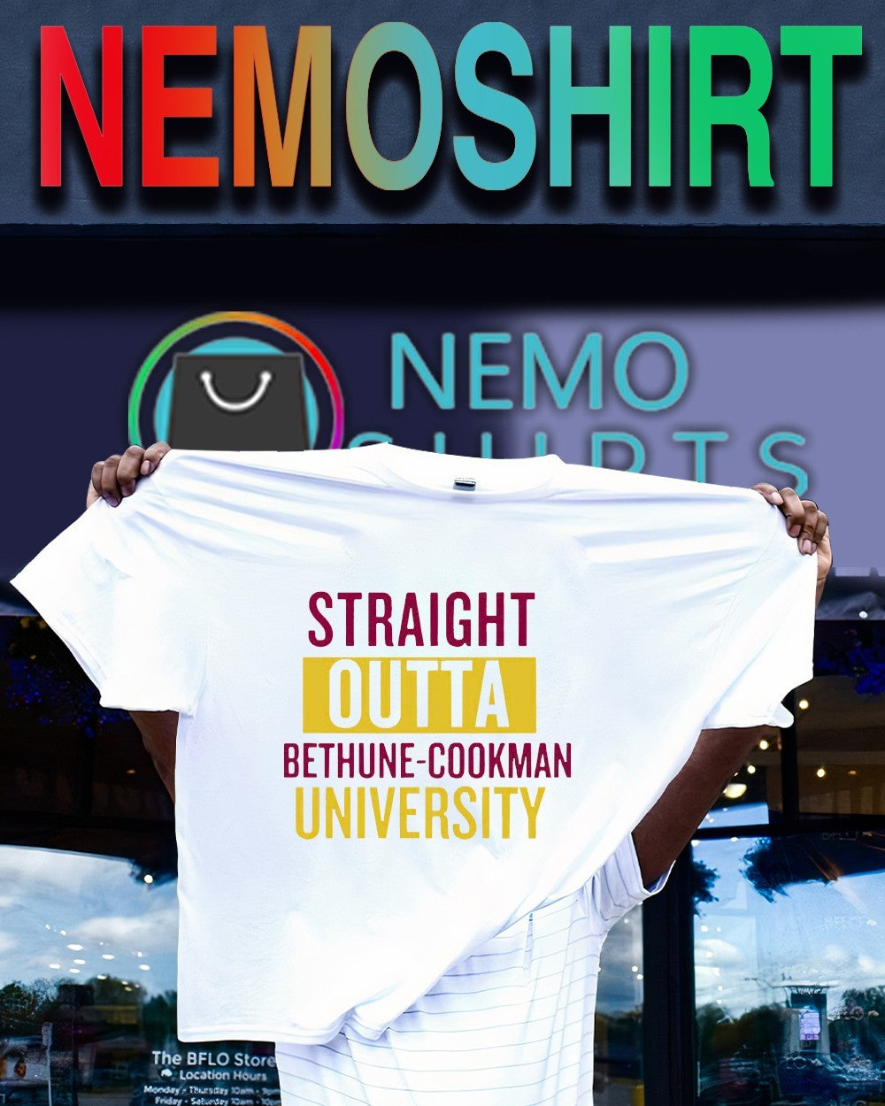 Straight outta Bethune-Cookman Wildcats University - Adult & Kids T-Shirts, Sweatshirts & Hoodies apparel design preview 1