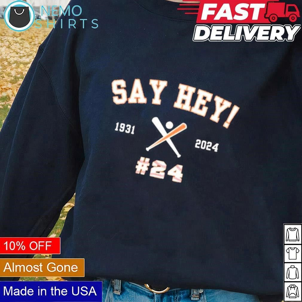 Say hey 24 Willie Mays 1931 2024 - Adult & Kids T-Shirts, Sweatshirts & Hoodies apparel design preview 3