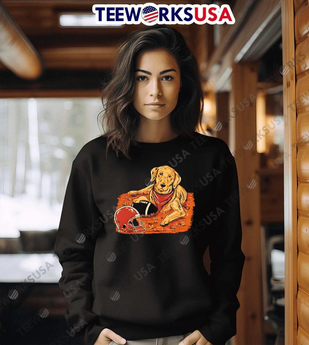 Fall Football Labrador Retriever Maroon Helmet - Adult & Kids T-Shirts, Sweatshirts & Hoodies apparel design preview 6