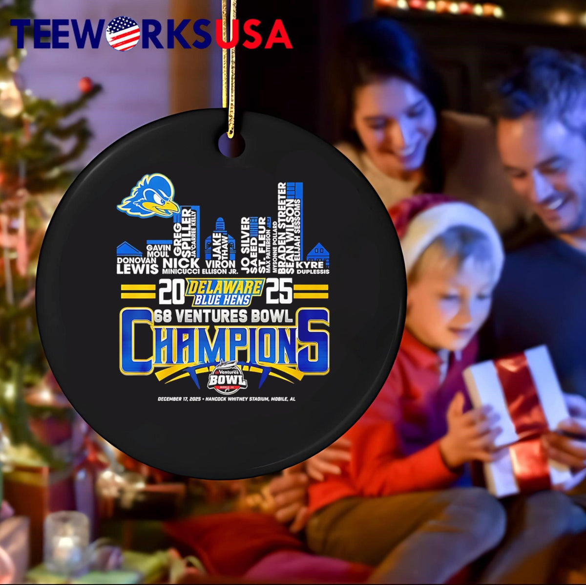 Delaware Fightin Blue Hens 68 Ventures Bowl Champions - Adult & Kids T-Shirts, Sweatshirts & Hoodies apparel design preview 4