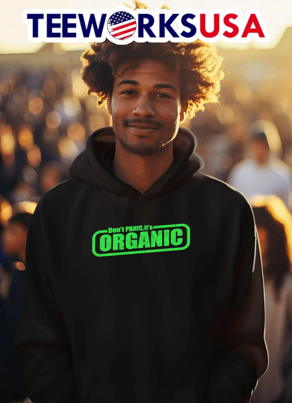 Don't Panic, It's Organic - Adult & Kids T-Shirts, Sweatshirts & Hoodies apparel design preview 2