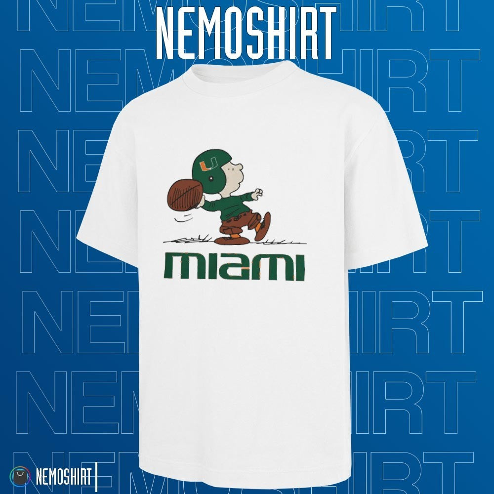 Peanuts Charlie Brown Miami Hurricanes quarterback - Adult & Kids T-Shirts, Sweatshirts & Hoodies apparel design preview 1