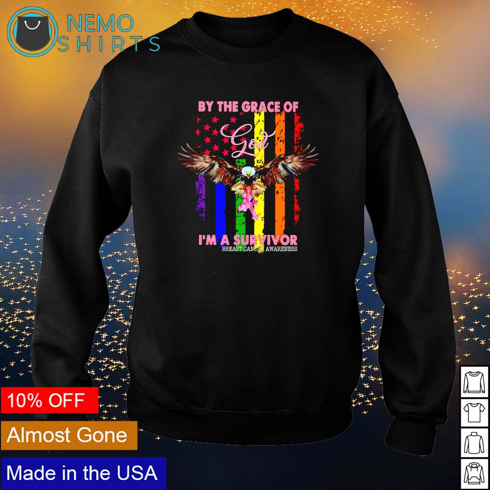 By the grace of God I'm a survivor breast cancer - Adult & Kids T-Shirts, Sweatshirts & Hoodies apparel design preview 4