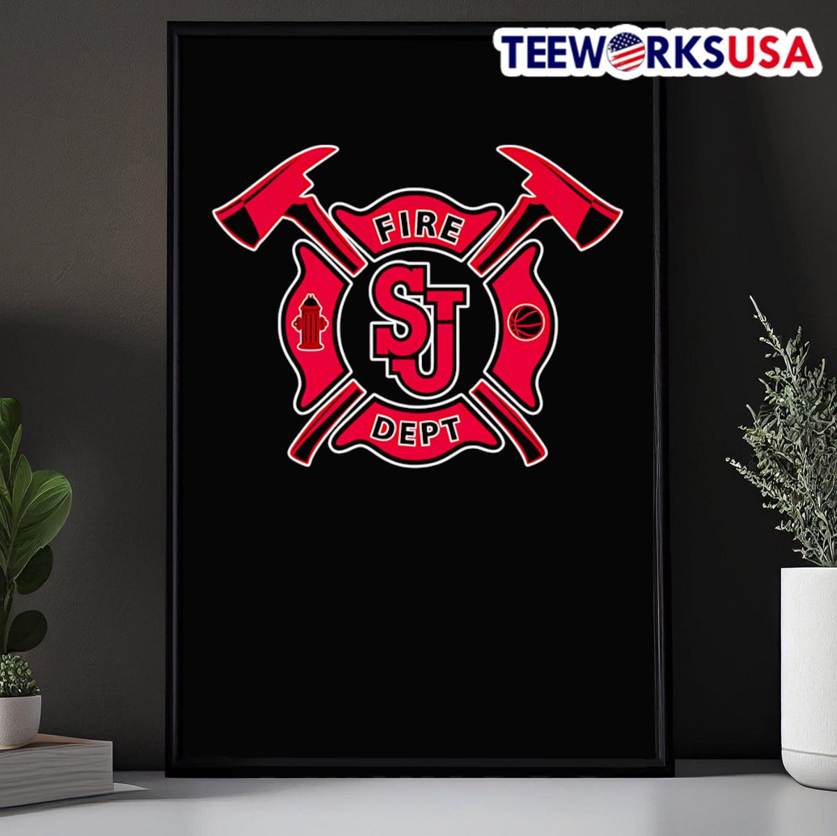 Fire dept St John's Red Storm logo - Adult & Kids T-Shirts, Sweatshirts & Hoodies apparel design preview 5