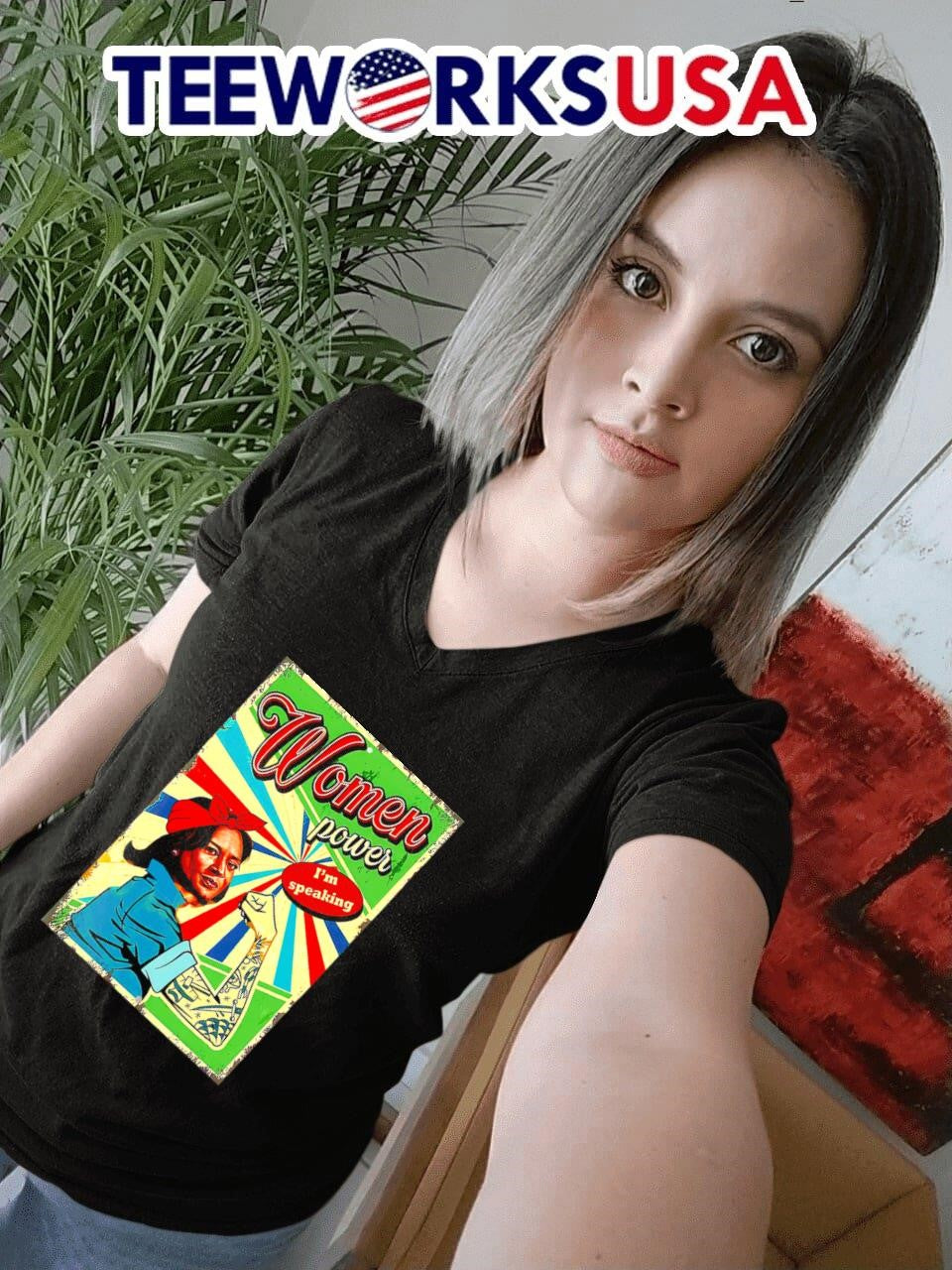 Kamala Harris women power I'm speaking - Adult & Kids T-Shirts, Sweatshirts & Hoodies apparel design preview 4