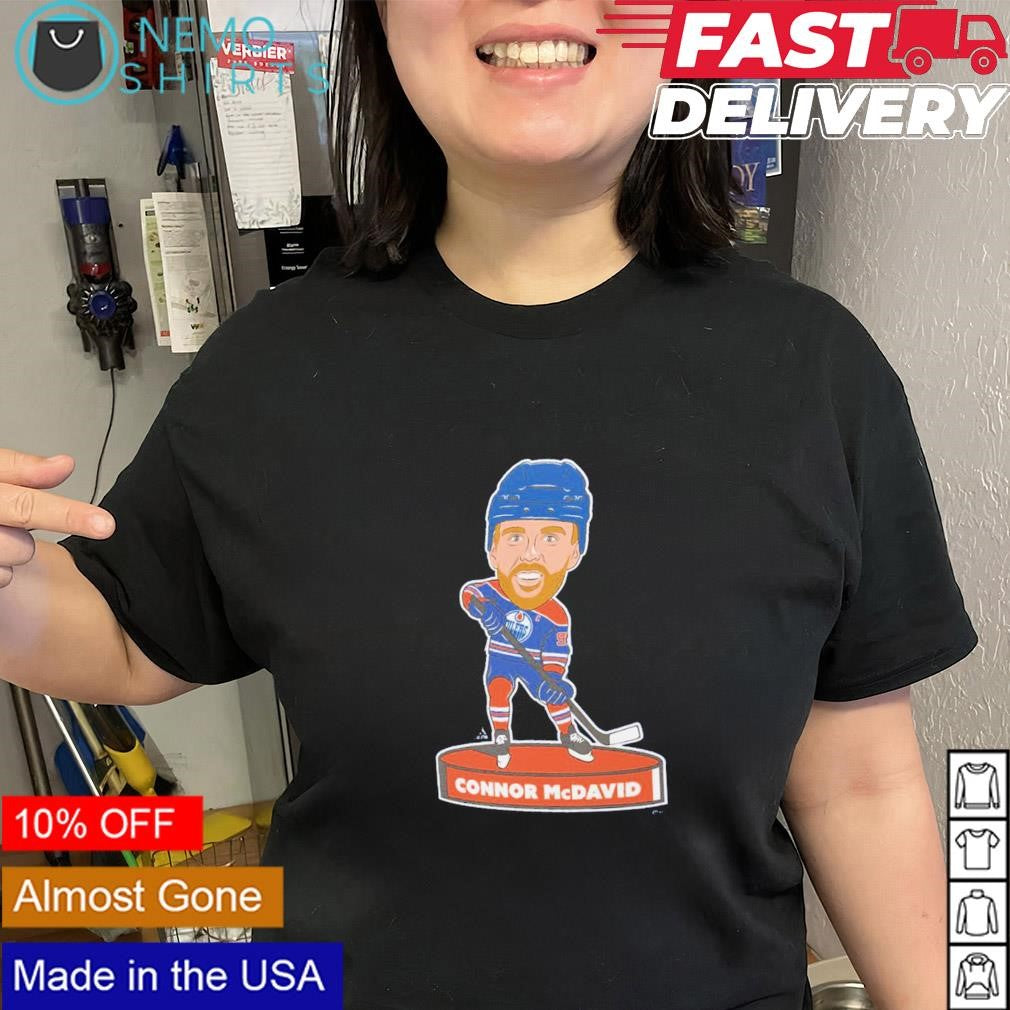 Connor McDavid Edmonton Oilers player bobblehead - Adult & Kids T-Shirts, Sweatshirts & Hoodies apparel design preview 1