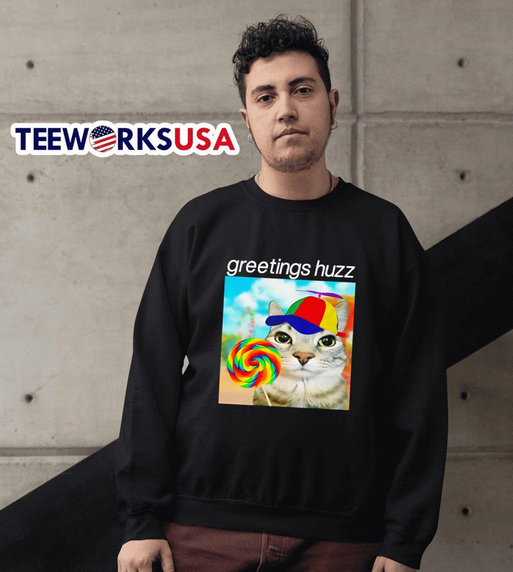 Lorazier Greetings Huzz Cat - Adult & Kids T-Shirts, Sweatshirts & Hoodies apparel design preview 6