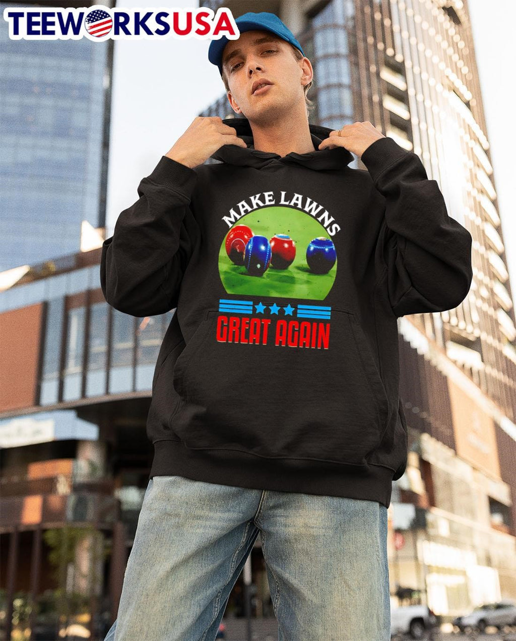 Make lawns great again Lawn Bowls - Adult & Kids T-Shirts, Sweatshirts & Hoodies apparel design preview 3
