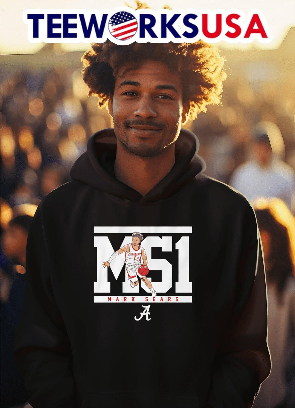 Mark Sears MS1 Alabama basketball - Adult & Kids T-Shirts, Sweatshirts & Hoodies apparel design preview 2