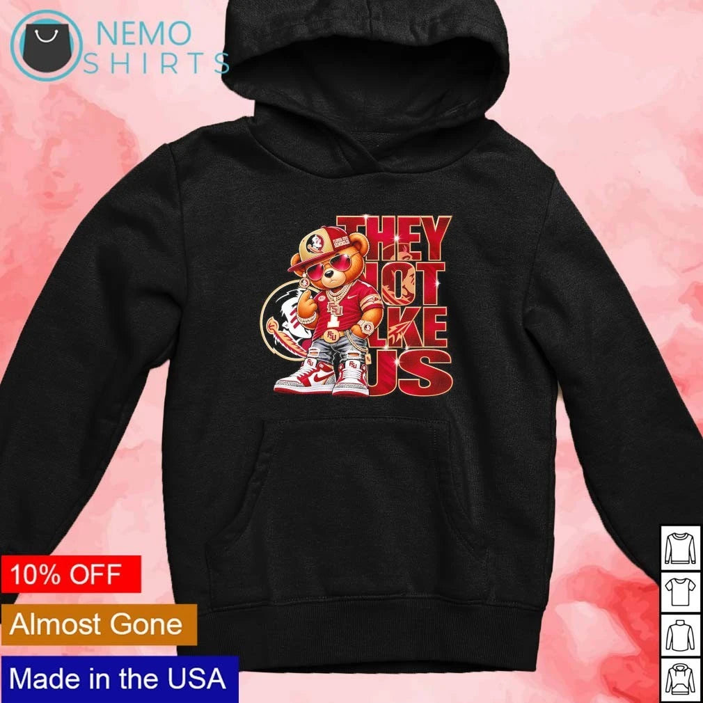 Florida State Seminoles They Not Like Us FSU Bear - Adult & Kids T-Shirts, Sweatshirts & Hoodies apparel design preview 3