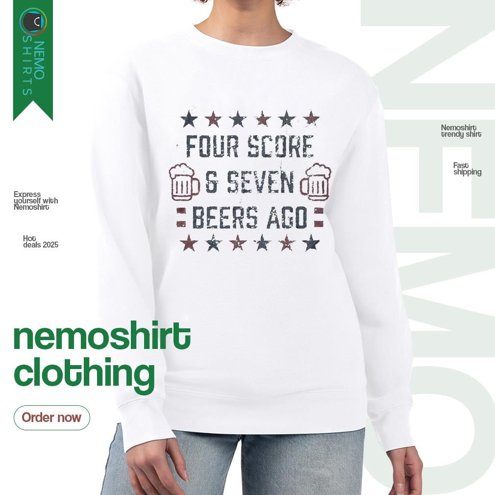 Four score and seven beers ago - Adult & Kids T-Shirts, Sweatshirts & Hoodies apparel design preview 4