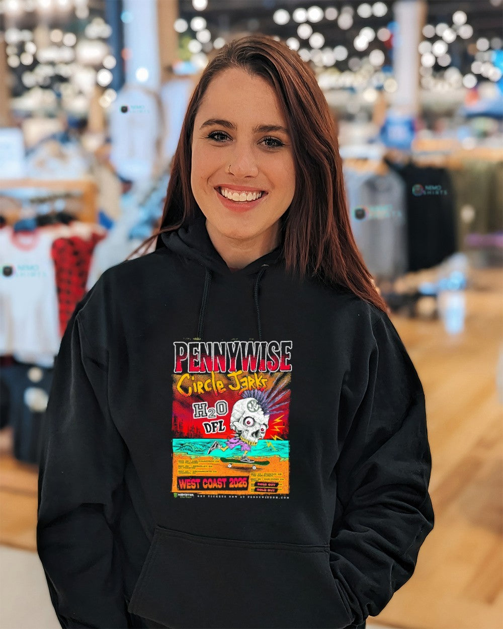 Pennywise Circle Jerks H2O DFL West Coast 2026 Tour - Adult & Kids T-Shirts, Sweatshirts & Hoodies apparel design preview 3