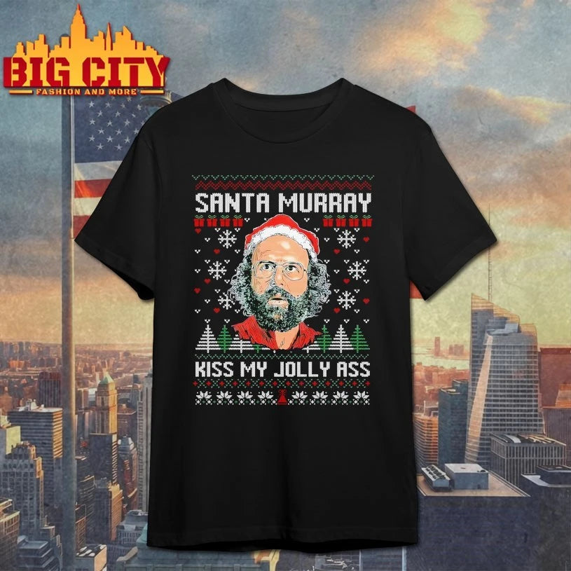 Murray Hawkins Santa Kiss my jolly ass ugly christmas - Adult & Kids T-Shirts, Sweatshirts & Hoodies apparel design preview 4