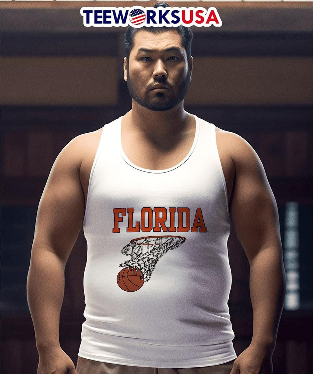 Florida Basketball Graphic with Hoop and Ball - Adult & Kids T-Shirts, Sweatshirts & Hoodies apparel design preview 3
