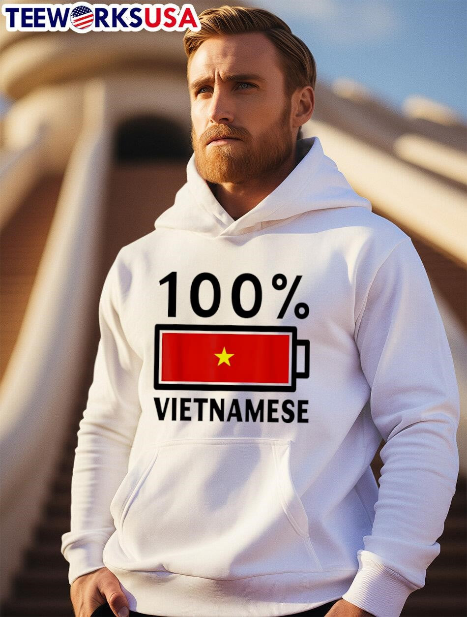100% Vietnamese Battery Power - Adult & Kids T-Shirts, Sweatshirts & Hoodies apparel design preview 2