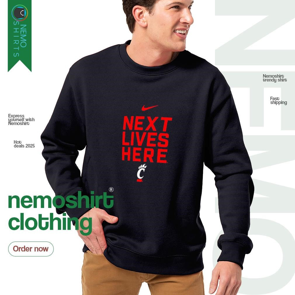 Cincinnati Bearcats next lives here - Adult & Kids T-Shirts, Sweatshirts & Hoodies apparel design preview 4