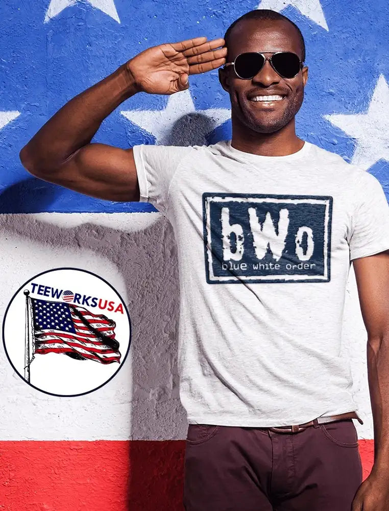 Bwo Blue White Order Distressed Rectangular Frame - Adult & Kids T-Shirts, Sweatshirts & Hoodies apparel design preview 1