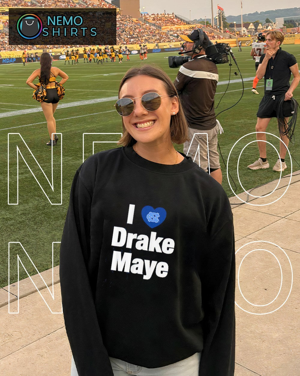 I love Drake Maye North Carolina Tar Heels - Adult & Kids T-Shirts, Sweatshirts & Hoodies apparel design preview 4