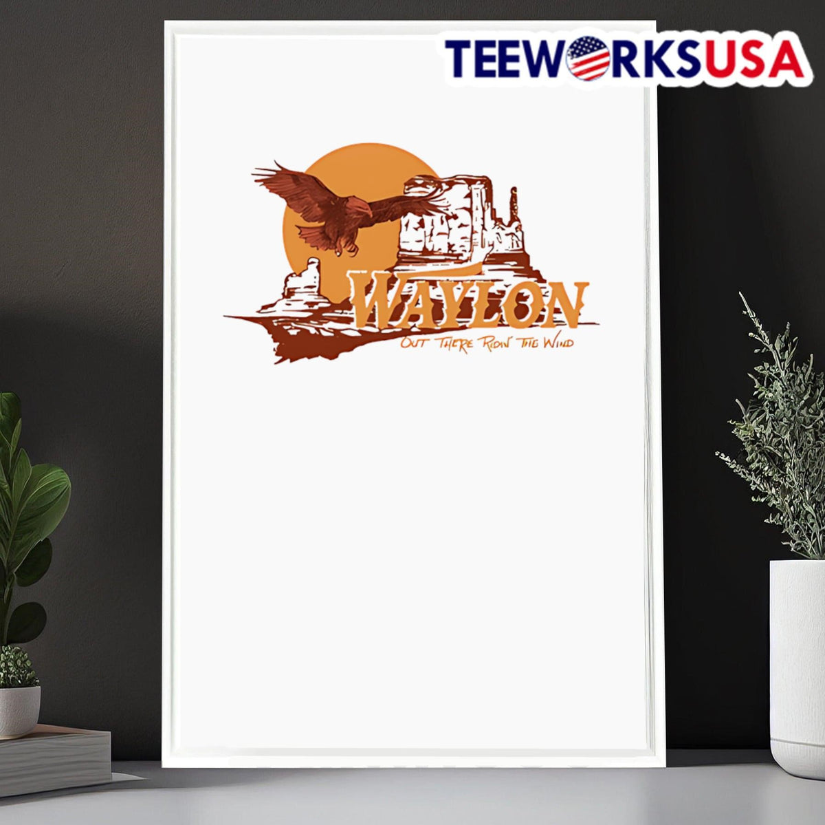 Waylon Jennings Ridin' The Wind - Adult & Kids T-Shirts, Sweatshirts & Hoodies apparel design preview 6