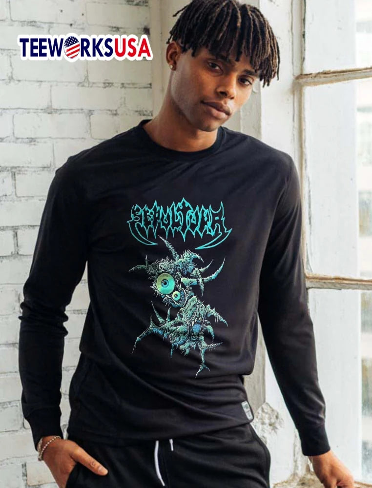 Sepultura Grotesque Green Spiky Monster Big Eyeball - Adult & Kids T-Shirts, Sweatshirts & Hoodies apparel design preview 5