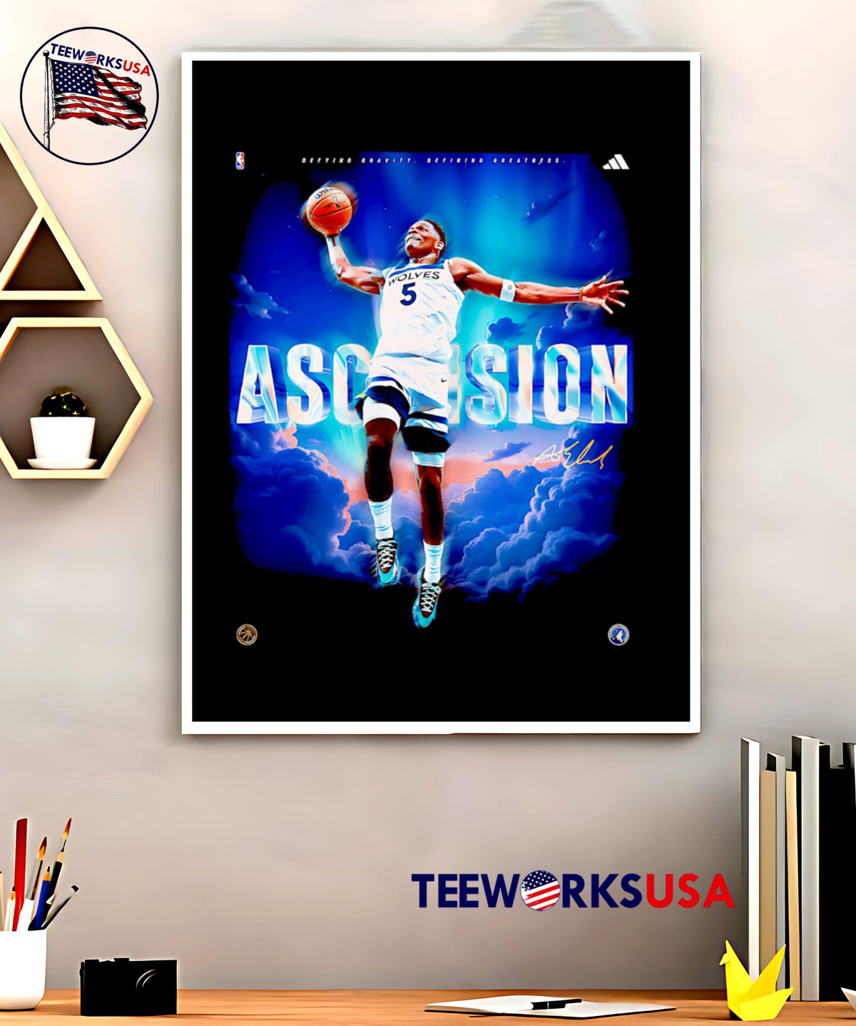 Ascension Anthony Edwards Minnesota Timberwolves - Adult & Kids T-Shirts, Sweatshirts & Hoodies apparel design preview 5