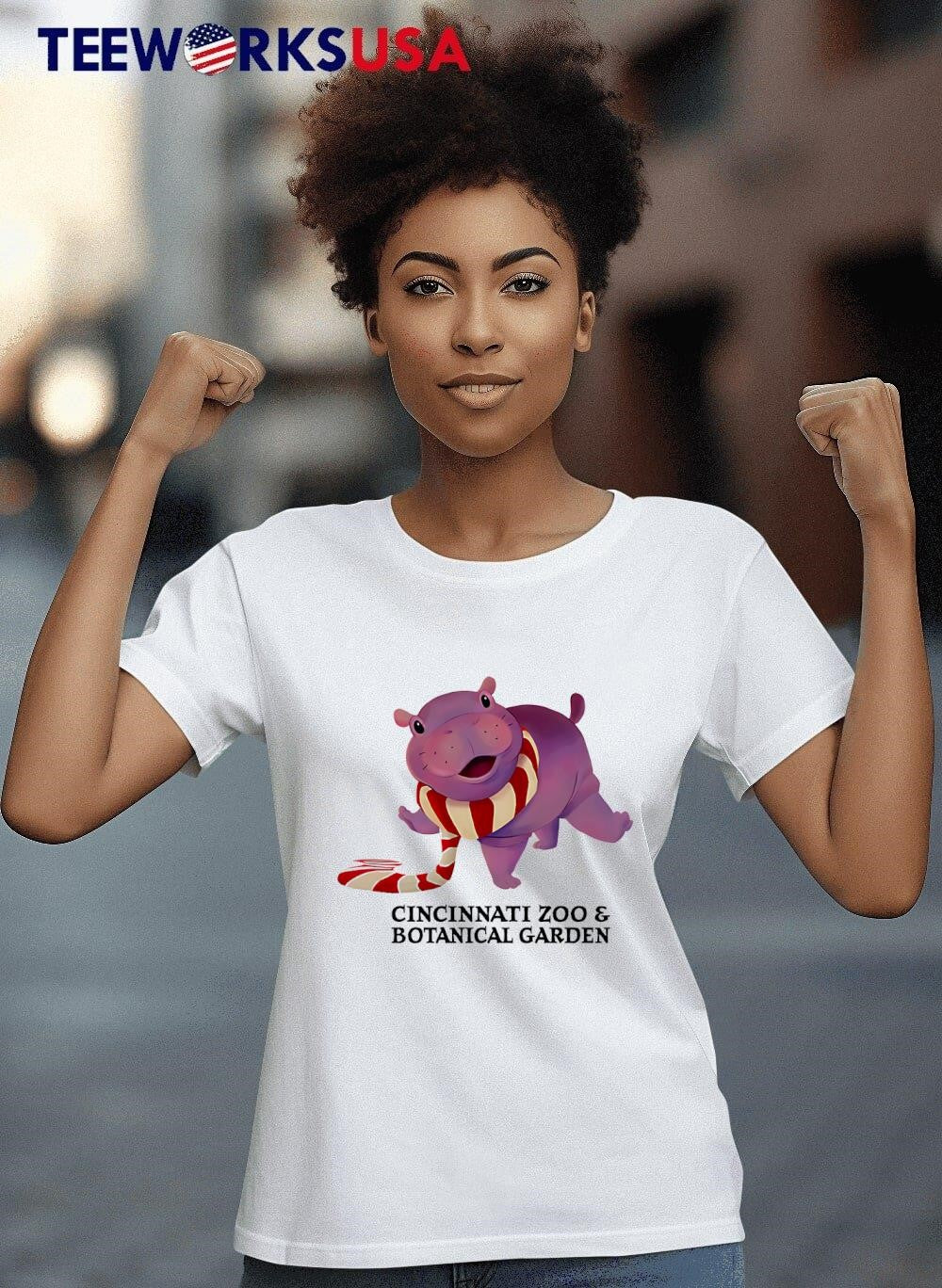 Moo Deng pink Cincinnati Zoo and Botanical Garden - Adult & Kids T-Shirts, Sweatshirts & Hoodies apparel design preview 8