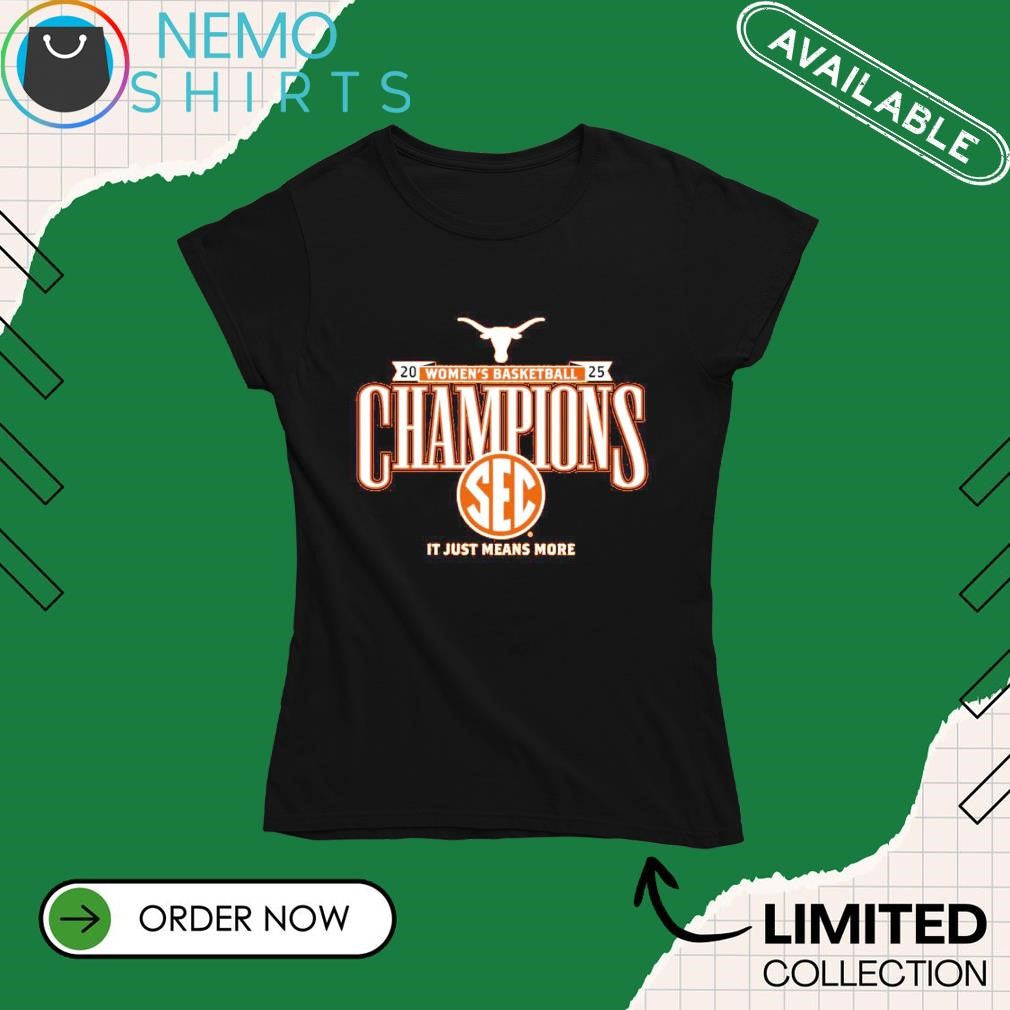 Texas Longhorns 2025 SEC women's basketball champions - Adult & Kids T-Shirts, Sweatshirts & Hoodies apparel design preview 4