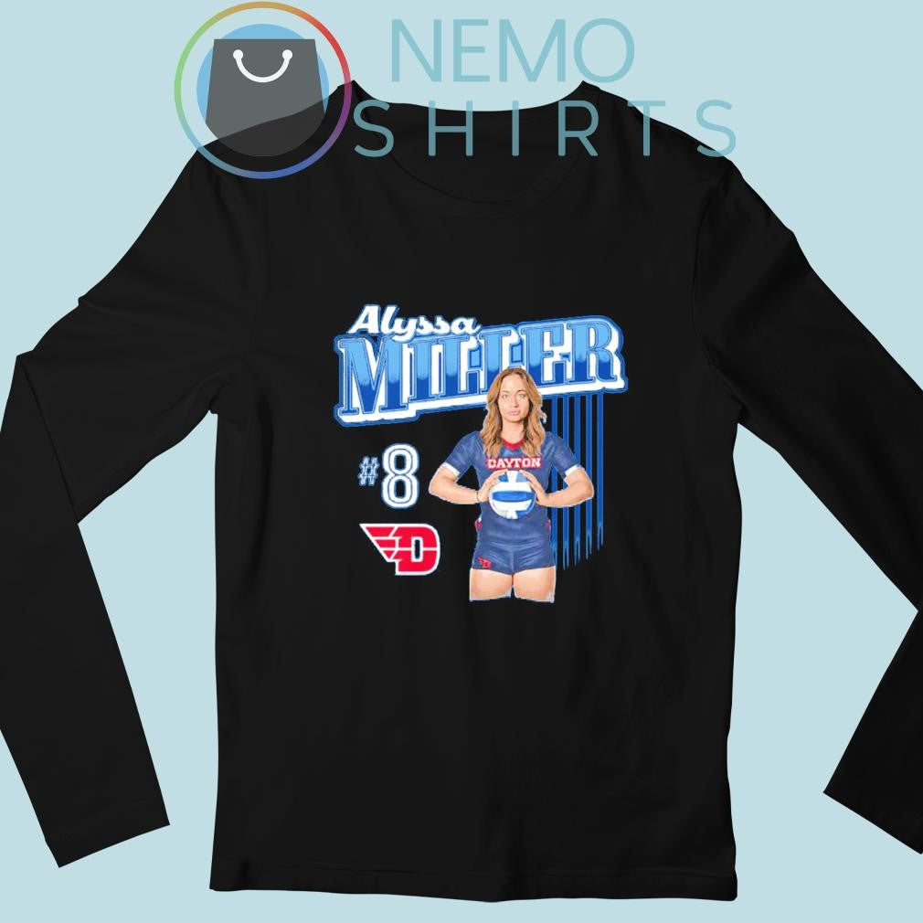 Alyssa Miller Dayton Flyers no 8 cartoon player - Adult & Kids T-Shirts, Sweatshirts & Hoodies apparel design preview 3