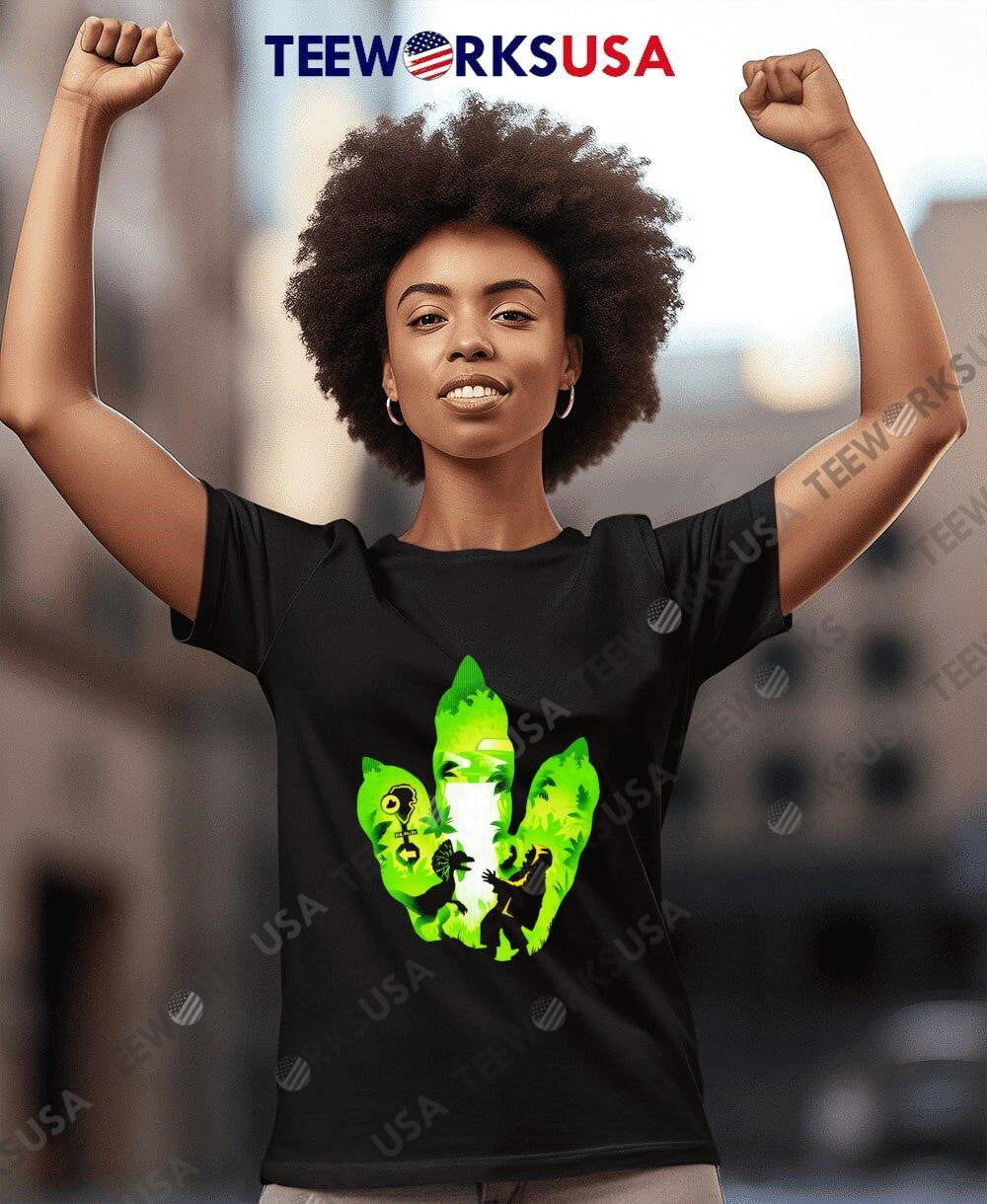 Dilophosaurus footprint Jurassic Park - Adult & Kids T-Shirts, Sweatshirts & Hoodies apparel design preview 4