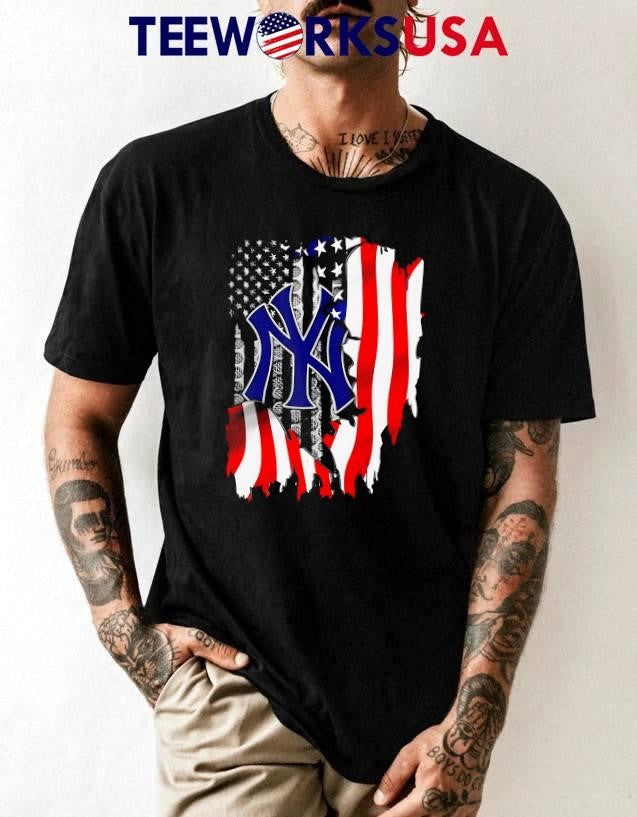 New York Yankees Baseball American Flag - Adult & Kids T-Shirts, Sweatshirts & Hoodies apparel design preview 1