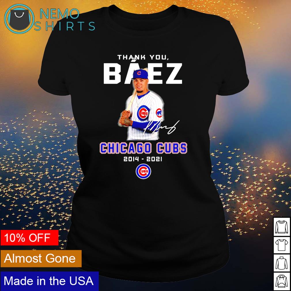 Thank you Baez Chicago Cubs 2014 2021 signature - Adult & Kids T-Shirts, Sweatshirts & Hoodies apparel design preview 3
