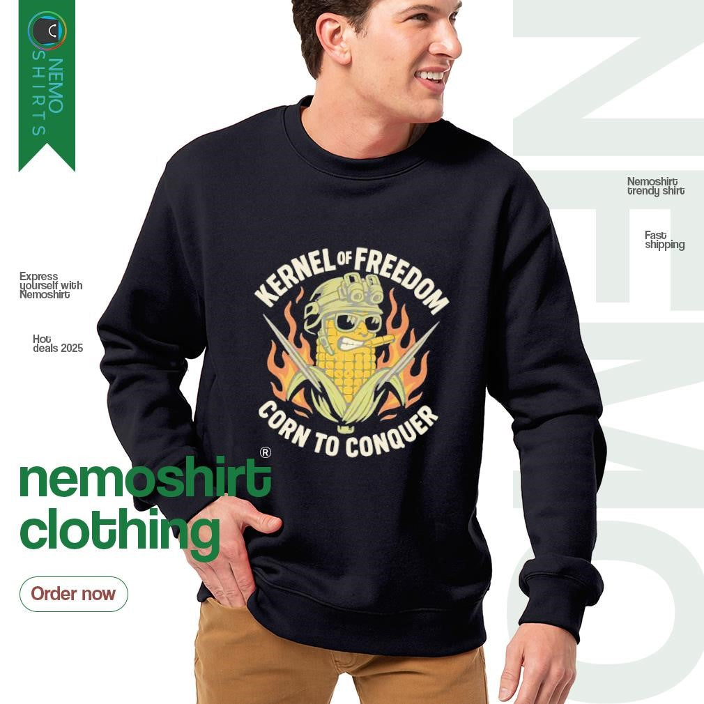Kernel of freedom corn to conquer - Adult & Kids T-Shirts, Sweatshirts & Hoodies apparel design preview 4