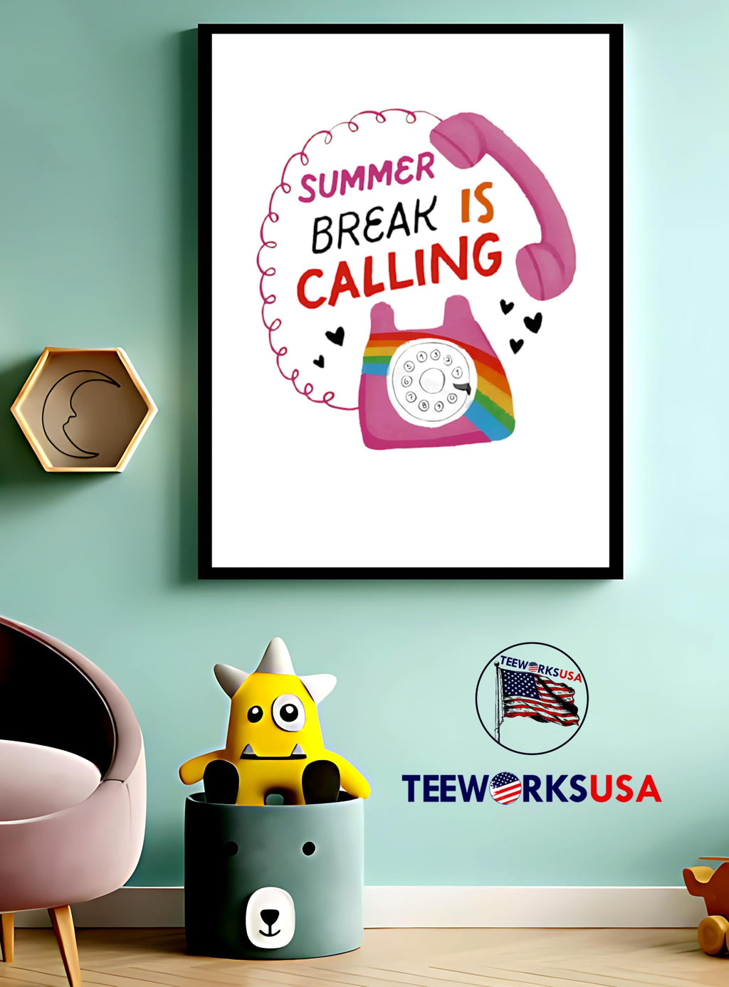 Summer break is calling - Adult & Kids T-Shirts, Sweatshirts & Hoodies apparel design preview 3