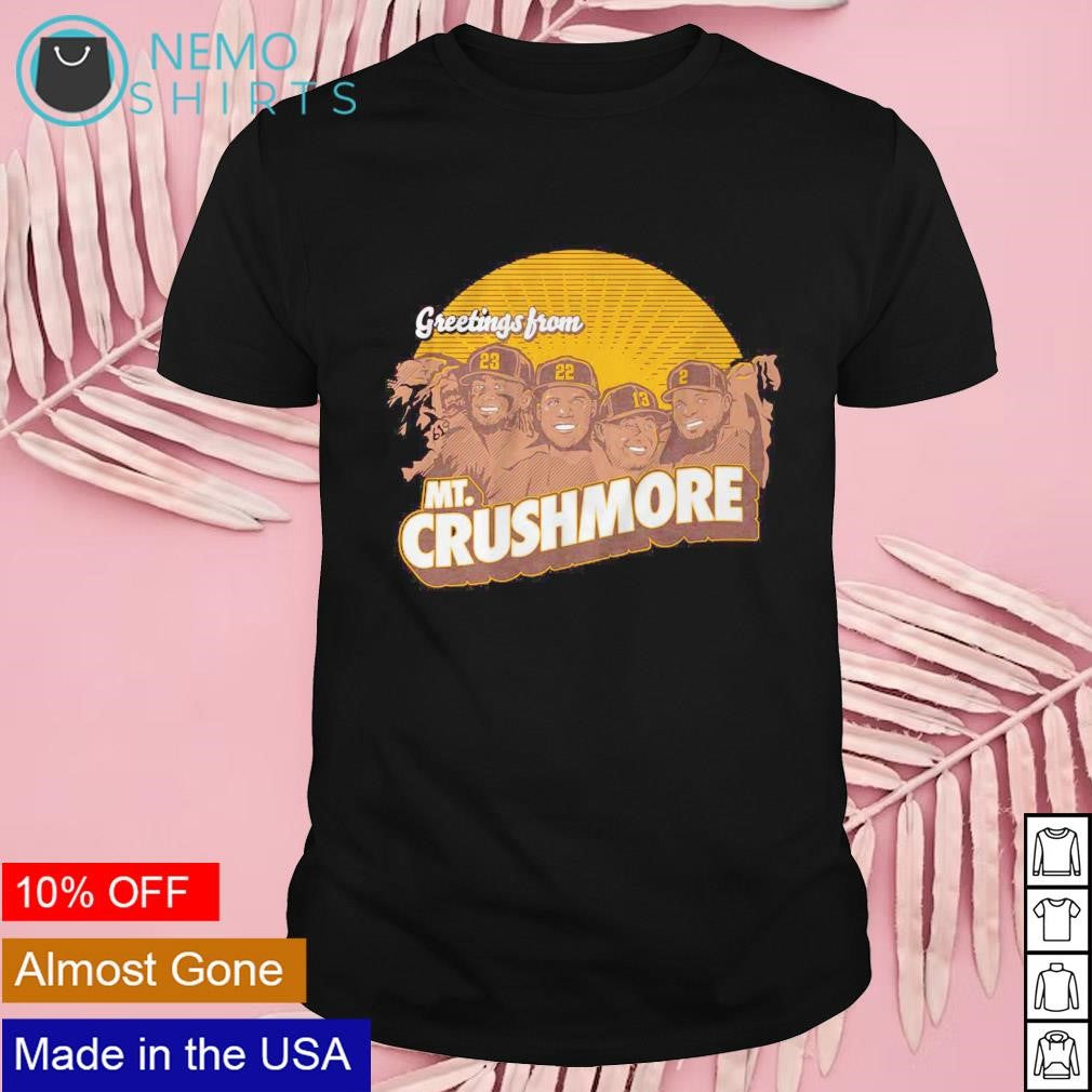 Greeting's from Mt. Crushmore San Diego Padres 2023 - Adult & Kids T-Shirts, Sweatshirts & Hoodies apparel design preview 1