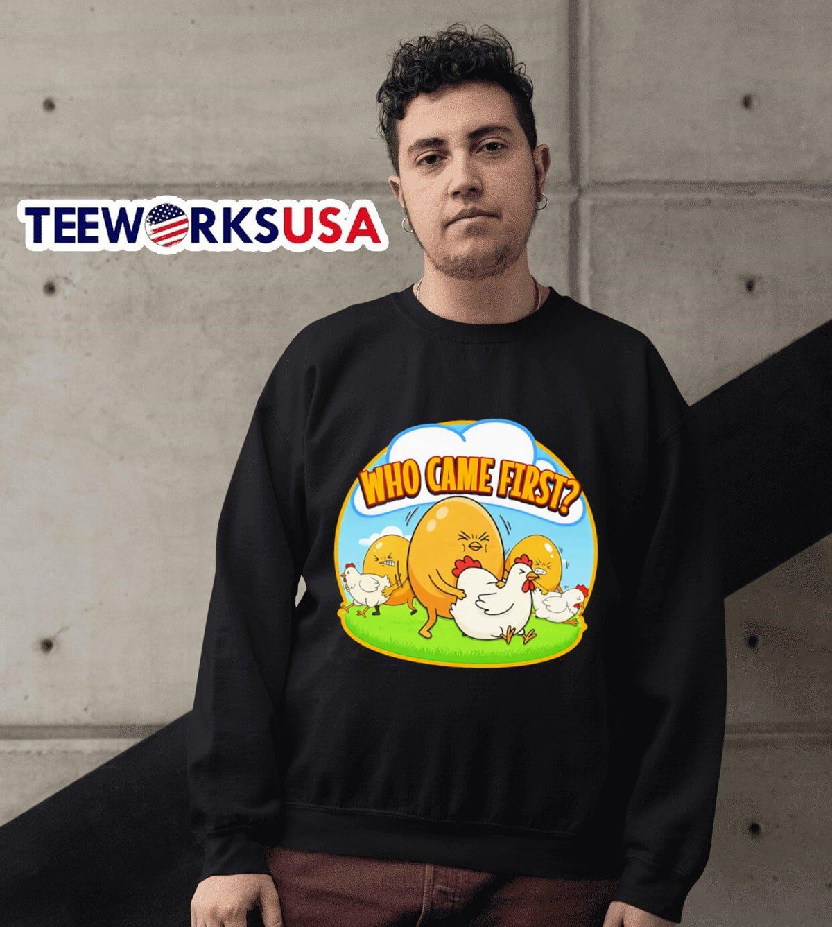 Who came first chicken egg - Adult & Kids T-Shirts, Sweatshirts & Hoodies apparel design preview 6