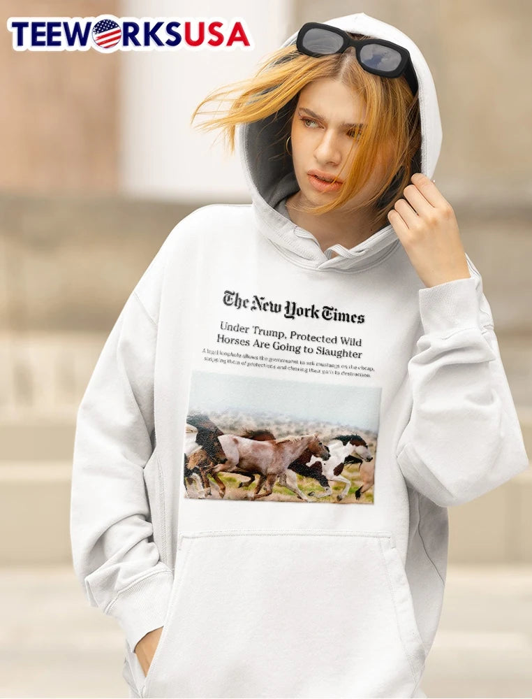 The New York Times under Trump protected wild horses - Adult & Kids T-Shirts, Sweatshirts & Hoodies apparel design preview 5