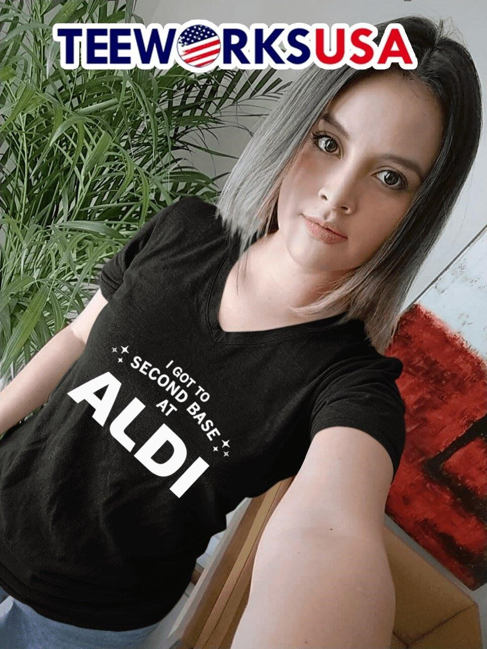I got to second base at Aldi - Adult & Kids T-Shirts, Sweatshirts & Hoodies apparel design preview 7