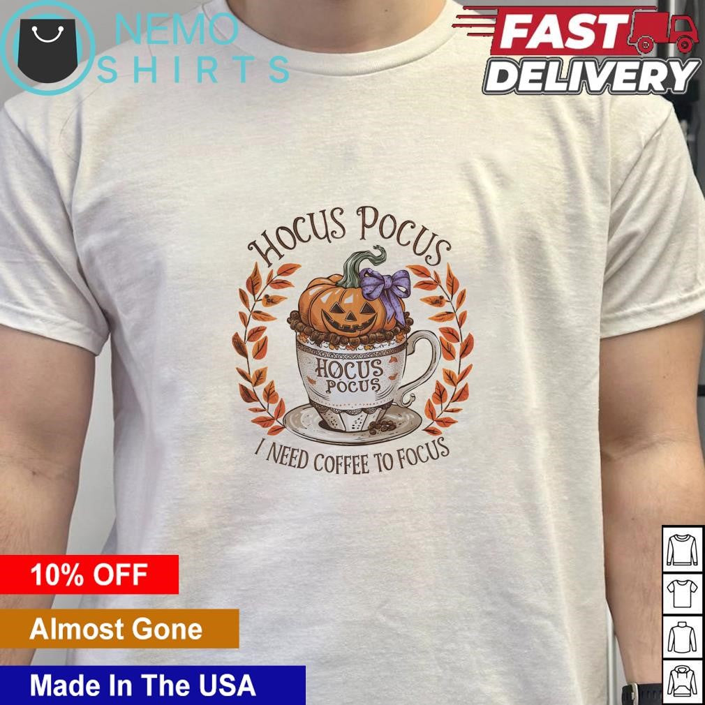 Hocus Pocus I need coffee to focus Halloween - Adult & Kids T-Shirts, Sweatshirts & Hoodies apparel design preview 5
