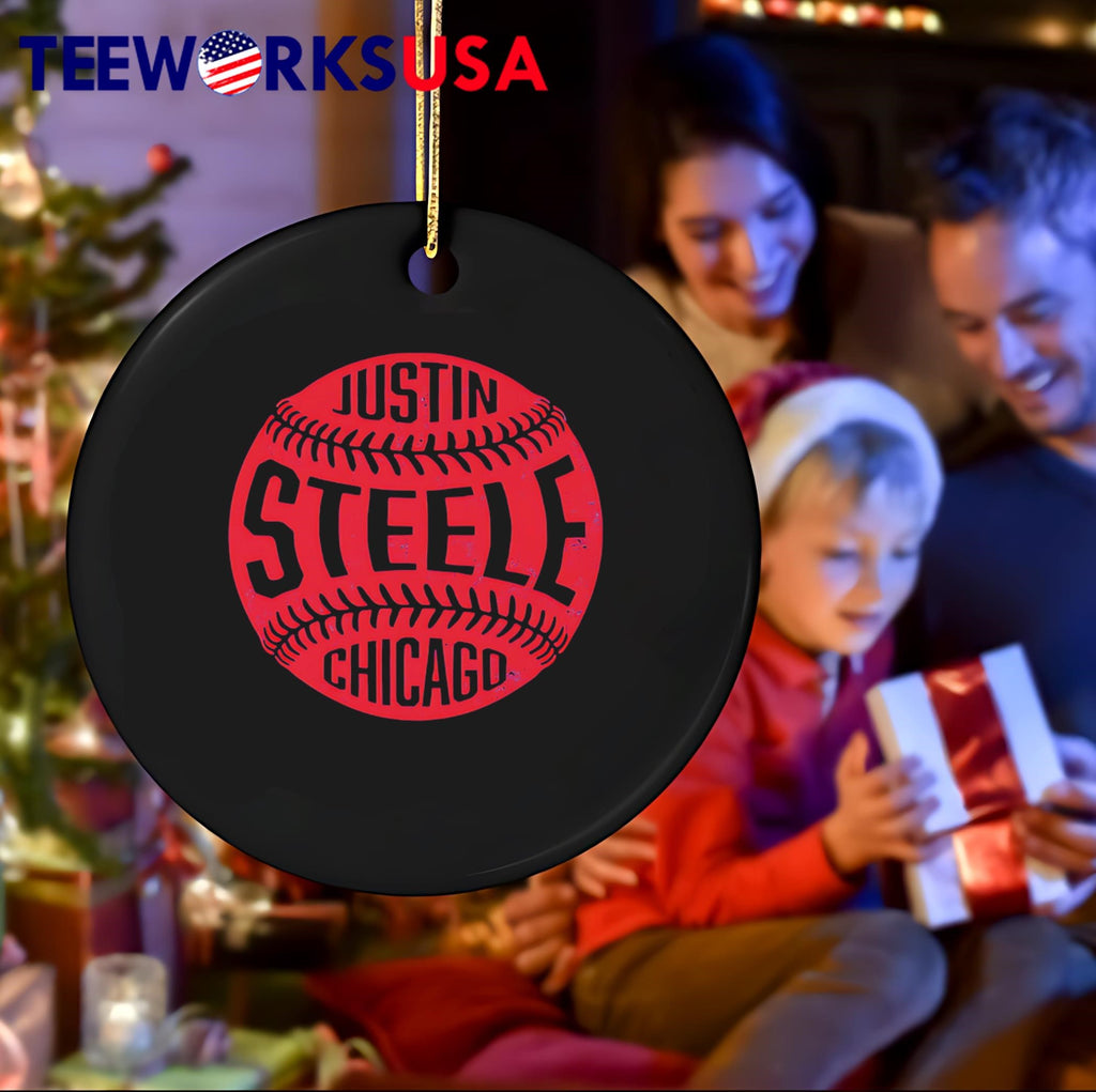 Justin Steele Chicago C Vintage Baseball - Adult & Kids T-Shirts, Sweatshirts & Hoodies apparel design preview 4