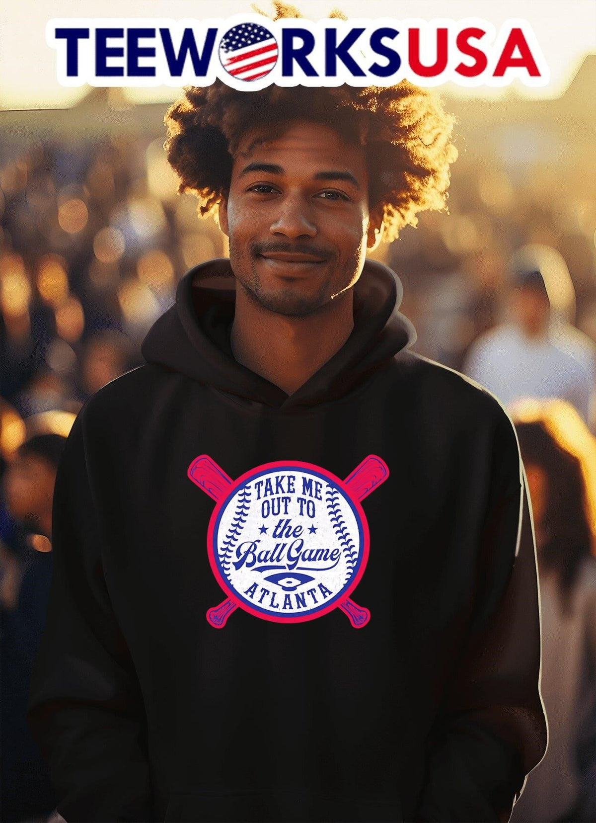 Take me out to the game Atlanta baseball - Adult & Kids T-Shirts, Sweatshirts & Hoodies apparel design preview 2
